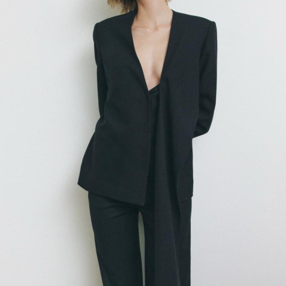 Nwt-Zara- SCARF BLAZER ZW COLLECTION-Large